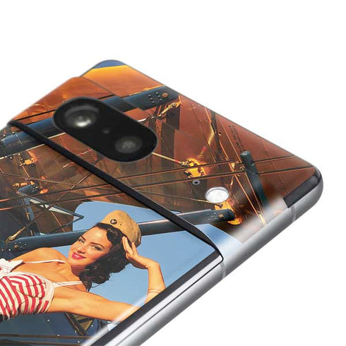 1940s Pin-Up On Stearman Biplane Pixel Skins